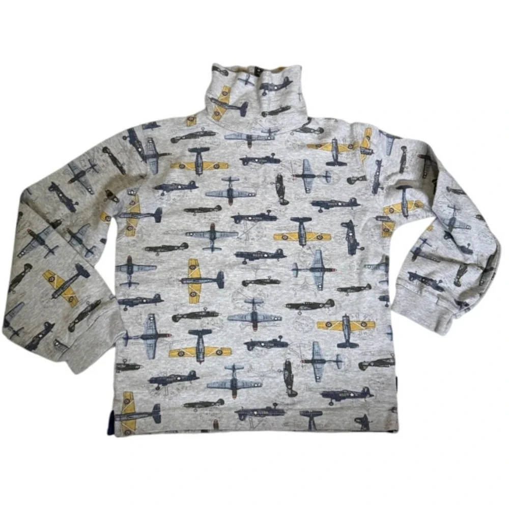 Vintage Carters Boys Turtleneck Shirt Lot 3 Pack Airplane Striped Cotton Size 7
